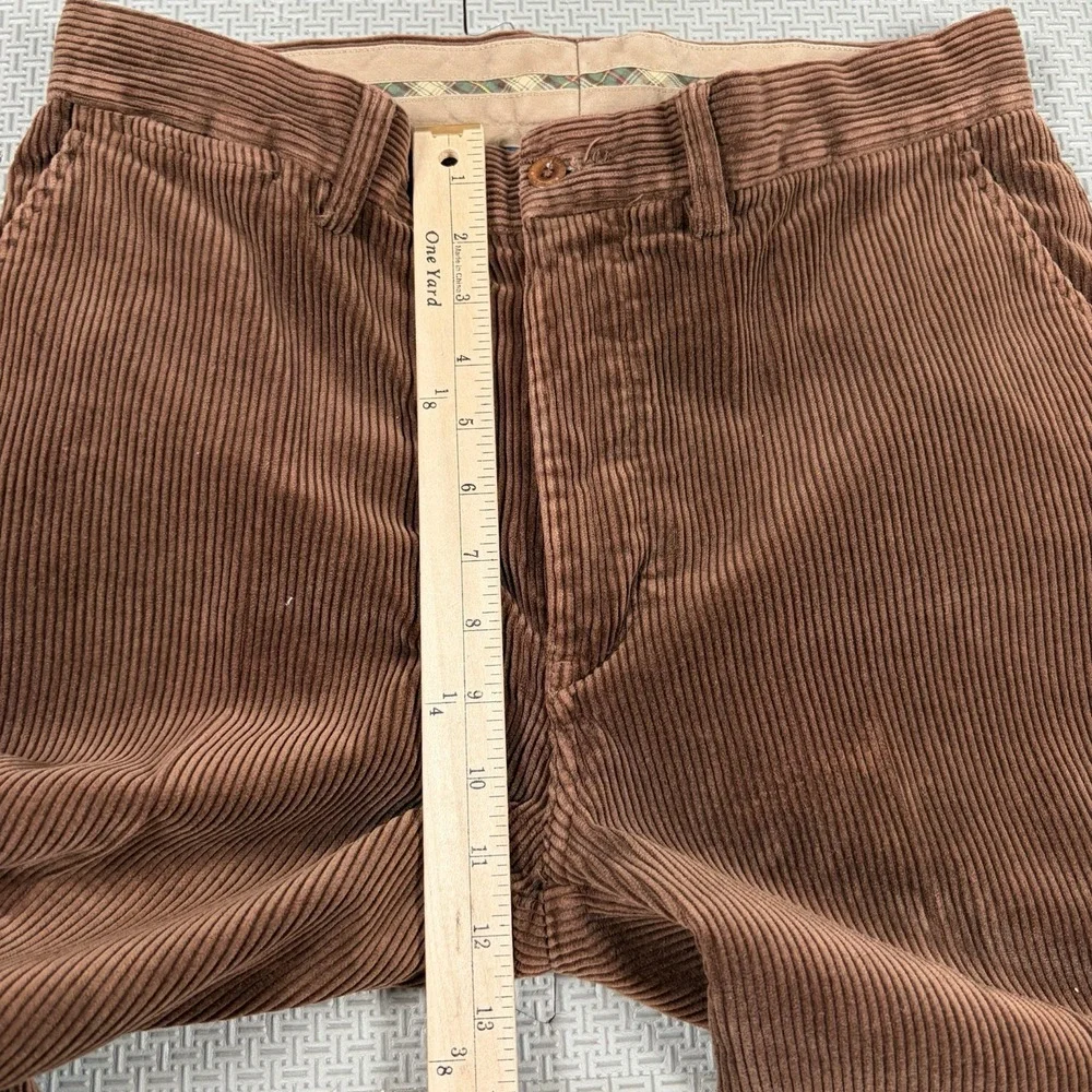 Vintage POLO RALPH LAUREN Men 32x30(25) Brown Straight Corduroy Pants Old Money